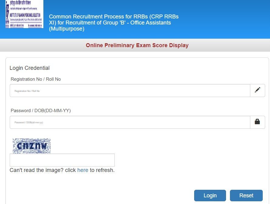 IBPS RRB PO Results and  Score Card 2022